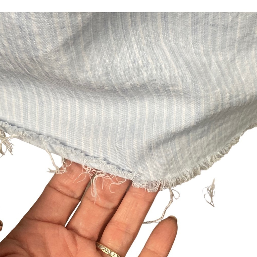 Rails Daphne Raw Hem Stripe Button Down Shirt Blu… - image 5